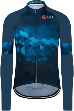 GCRFL Men's Cycling Jersey Long Sleeve Biking Shirt with 3 1 Zipper Pocket Breathable Quick Dry Bicycle Jersey