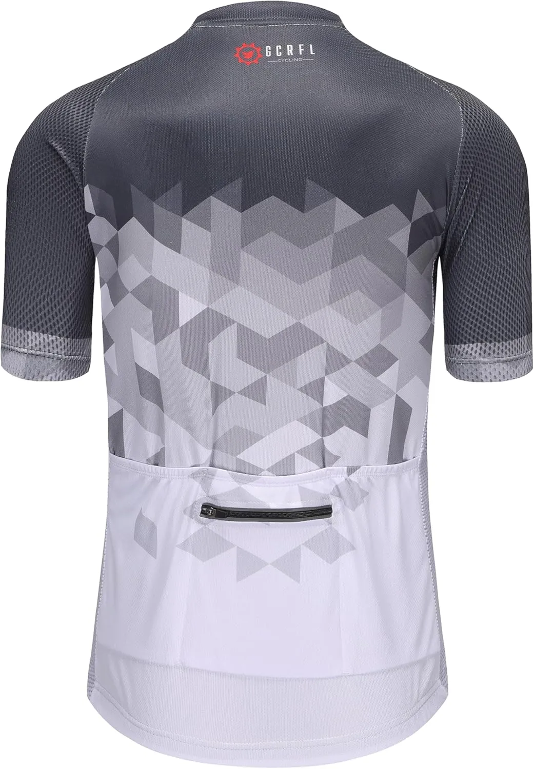 GCRFL Men's Cycling Jersey Short Sleeve Biking Shirt with 3 Rear Pockets   Zipper Pocket Breathable Quick Dry Bicycle Jersey