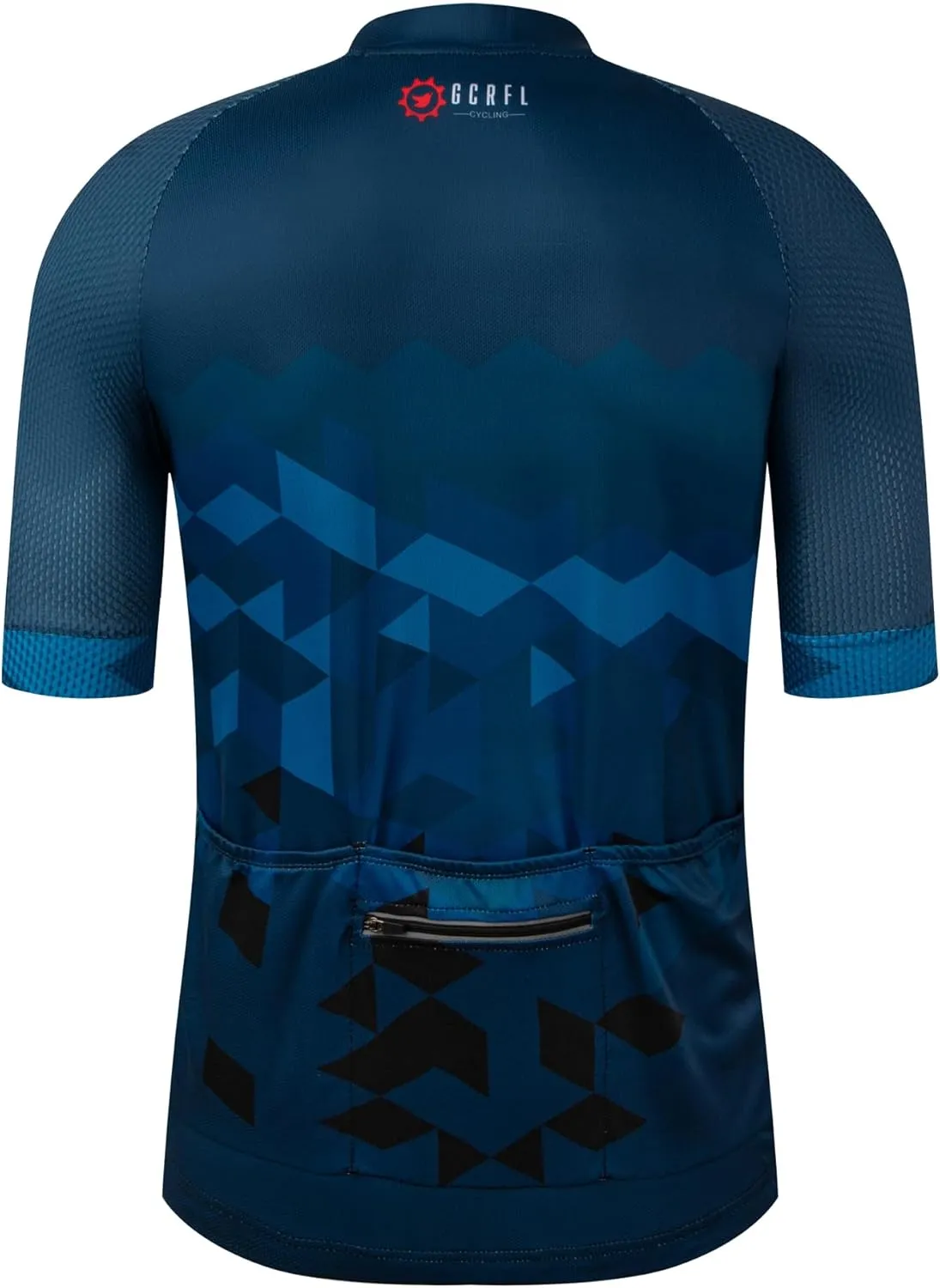 GCRFL Men's Cycling Jersey Short Sleeve Biking Shirt with 3 Rear Pockets   Zipper Pocket Breathable Quick Dry Bicycle Jersey