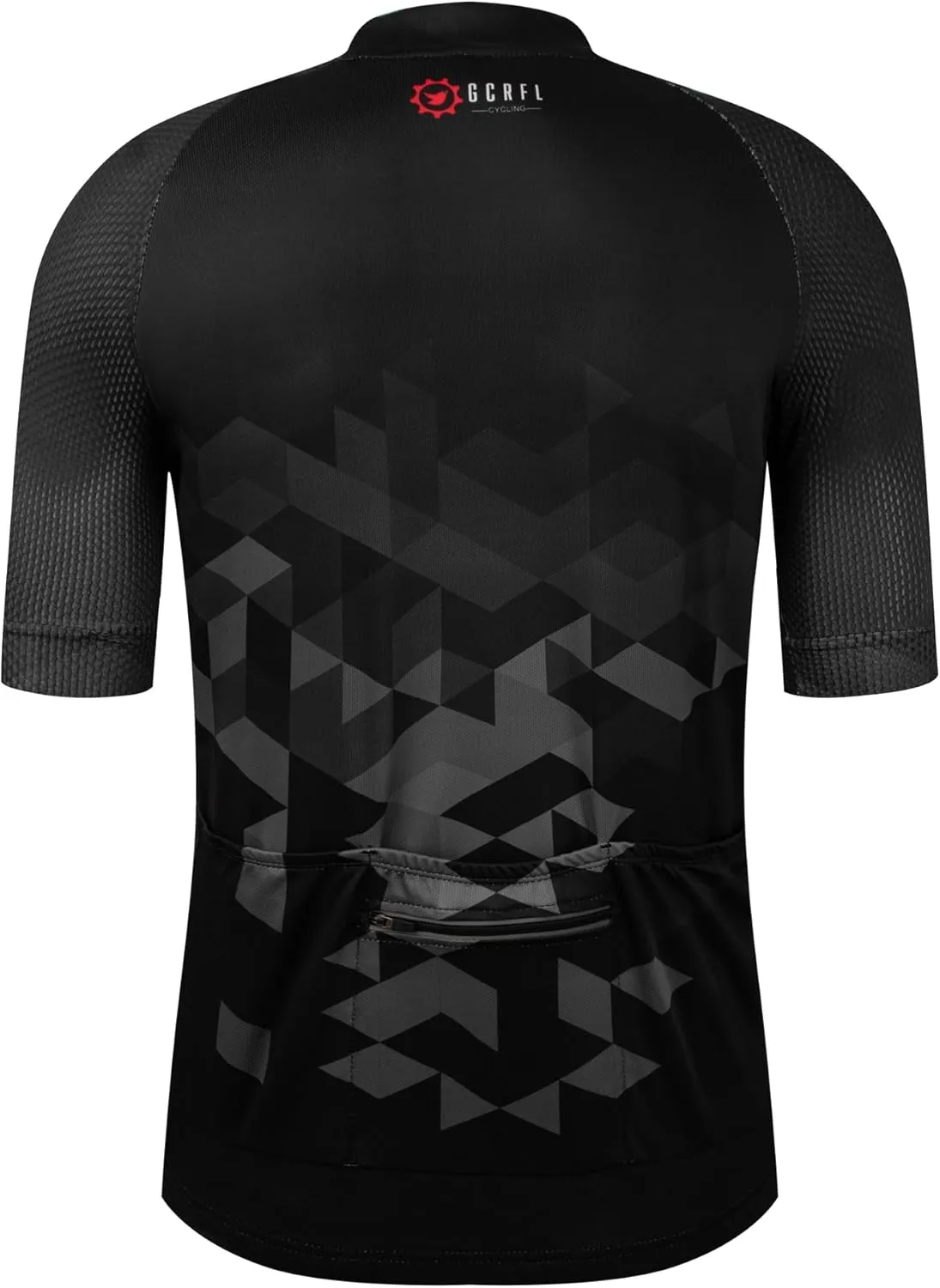 GCRFL Men's Cycling Jersey Short Sleeve Biking Shirt with 3 Rear Pockets   Zipper Pocket Breathable Quick Dry Bicycle Jersey