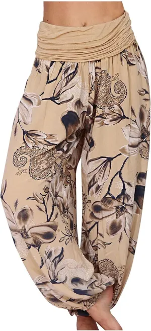 Harem Pants Women Hippie High Waist Boho Petite Length Pants 2024 Plus Size Causal Yoga Flowy Lounge Pajama Joggers