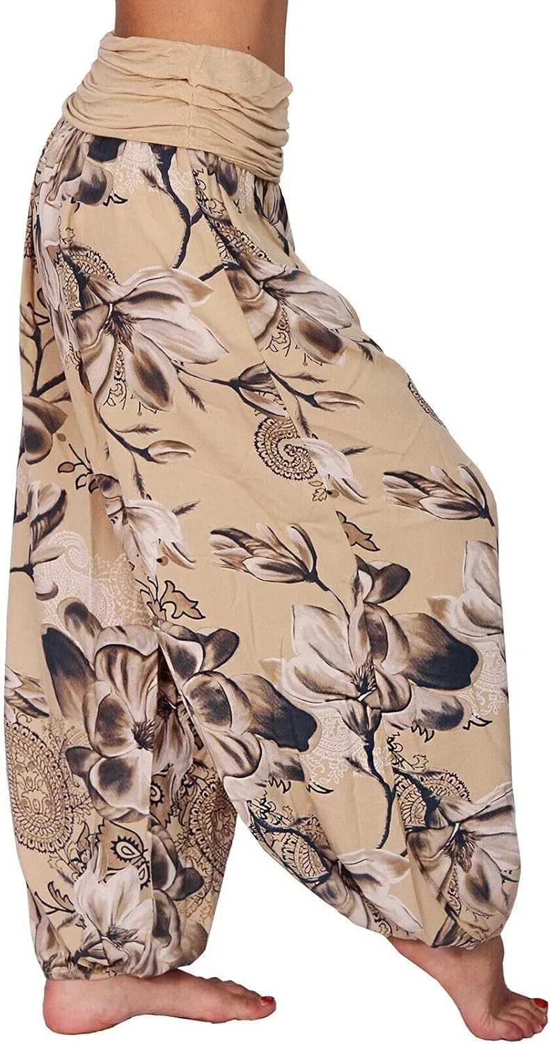 Harem Pants Women Hippie High Waist Boho Petite Length Pants 2024 Plus Size Causal Yoga Flowy Lounge Pajama Joggers