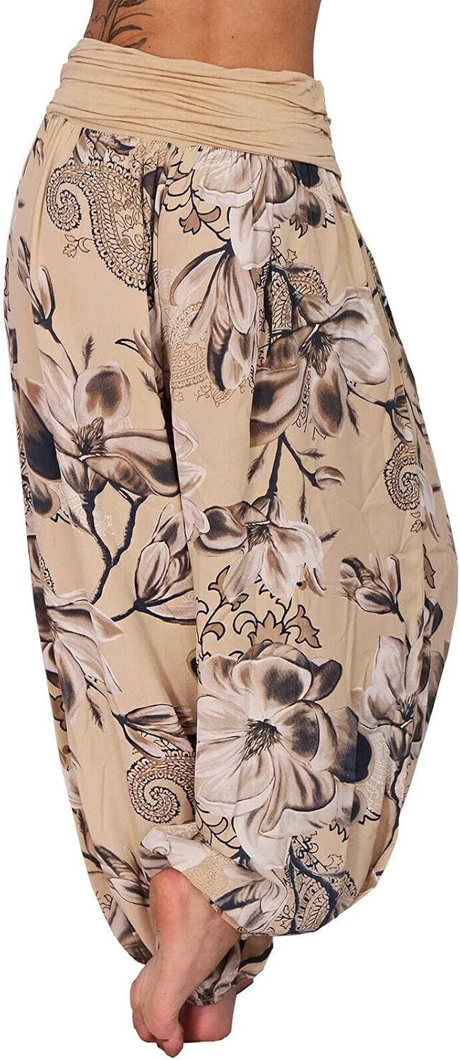 Harem Pants Women Hippie High Waist Boho Petite Length Pants 2024 Plus Size Causal Yoga Flowy Lounge Pajama Joggers