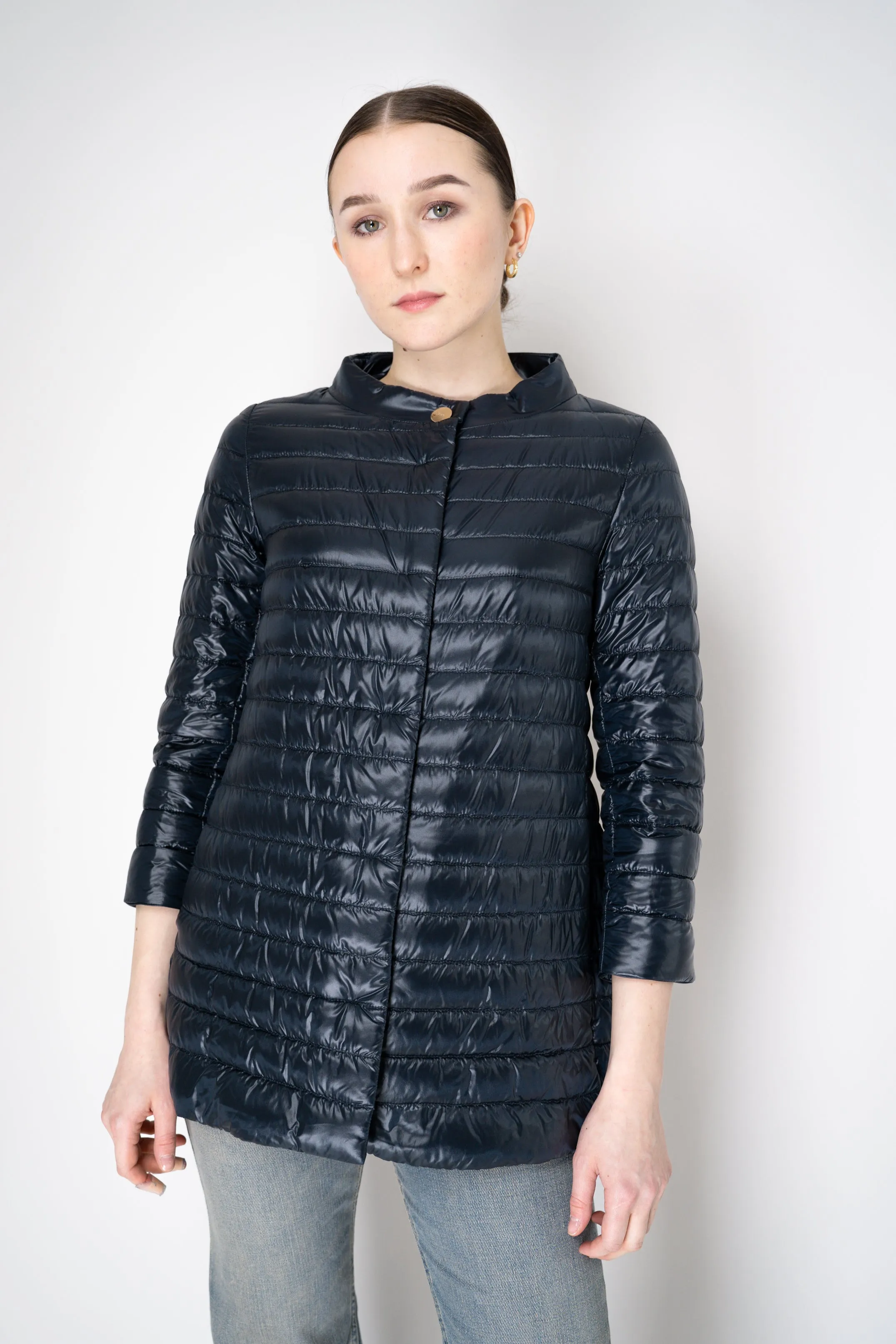 Herno A-Line Padded Jacket in Navy