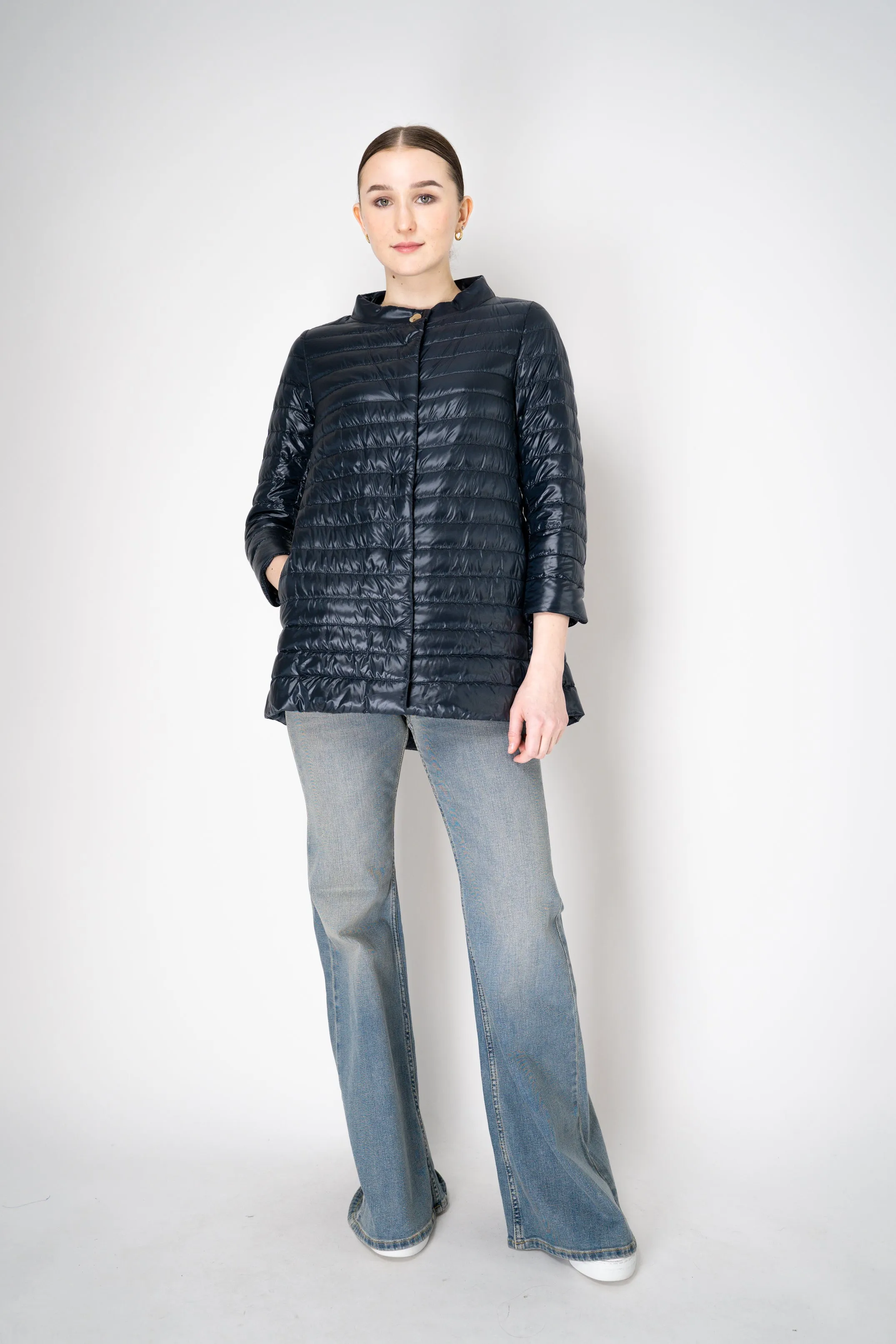 Herno A-Line Padded Jacket in Navy