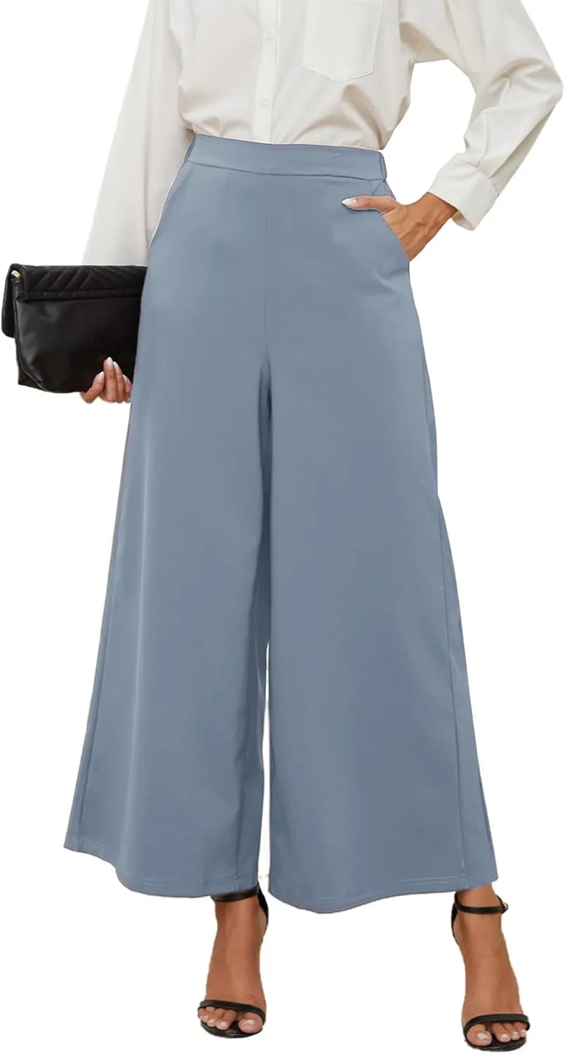 High Waisted Palazzo Pants for Women Dressy Wide Leg Work Pants Casual Trousers