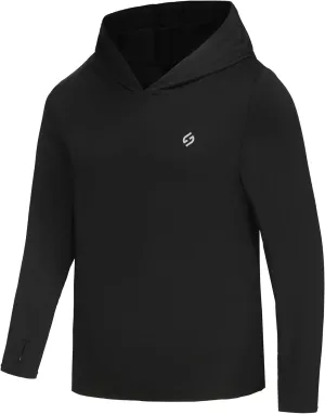 HODOSPORTS Boys Rash Guard Swim Shirt Long Sleeve for Kids UPF 50  Sun Protection Hooded Swimming Hiking Shirts Swimsuit