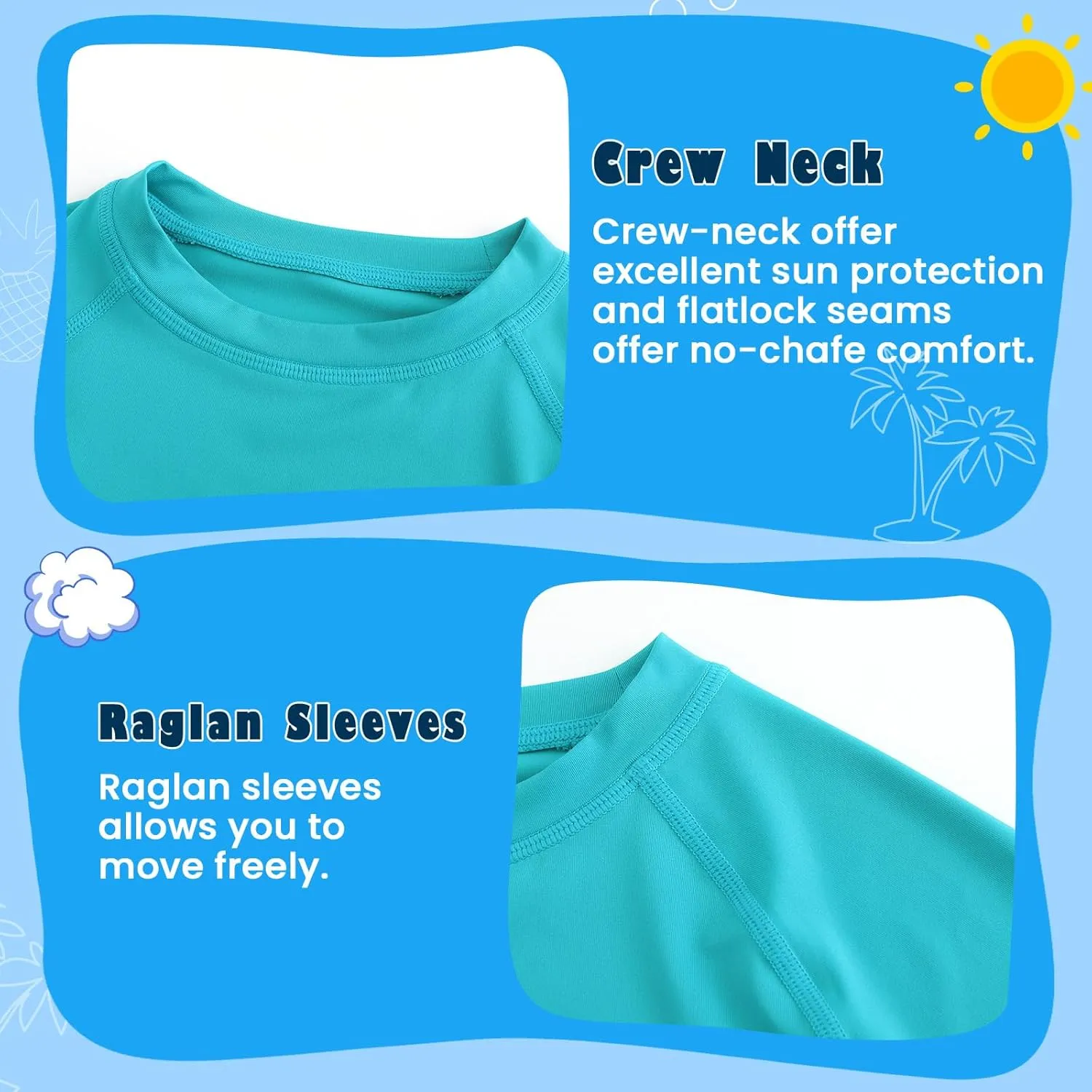 HODOSPORTS Boys UPF 50  Rash Guard Swim Shirts Short Sleeve Quick Dry UV Protection Sun Shirt