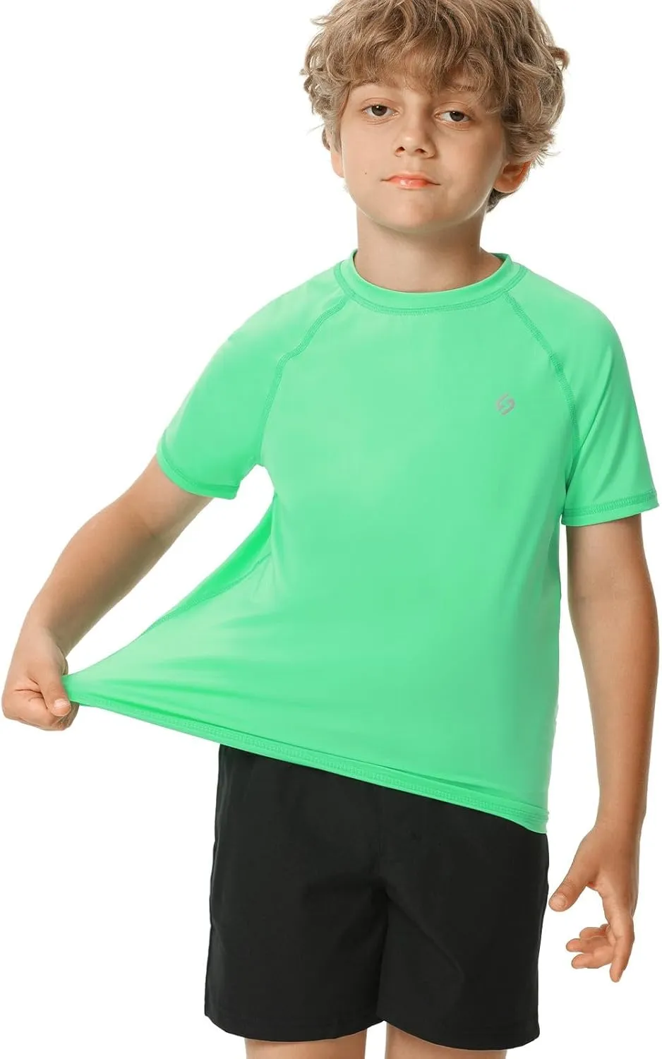 HODOSPORTS Boys UPF 50  Rash Guard Swim Shirts Short Sleeve Quick Dry UV Protection Sun Shirt