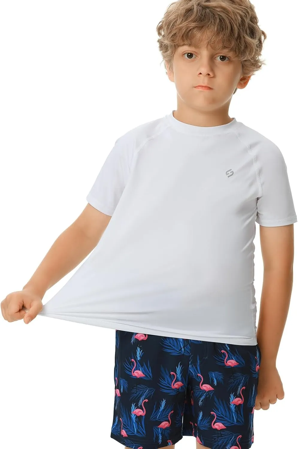 HODOSPORTS Boys UPF 50  Rash Guard Swim Shirts Short Sleeve Quick Dry UV Protection Sun Shirt