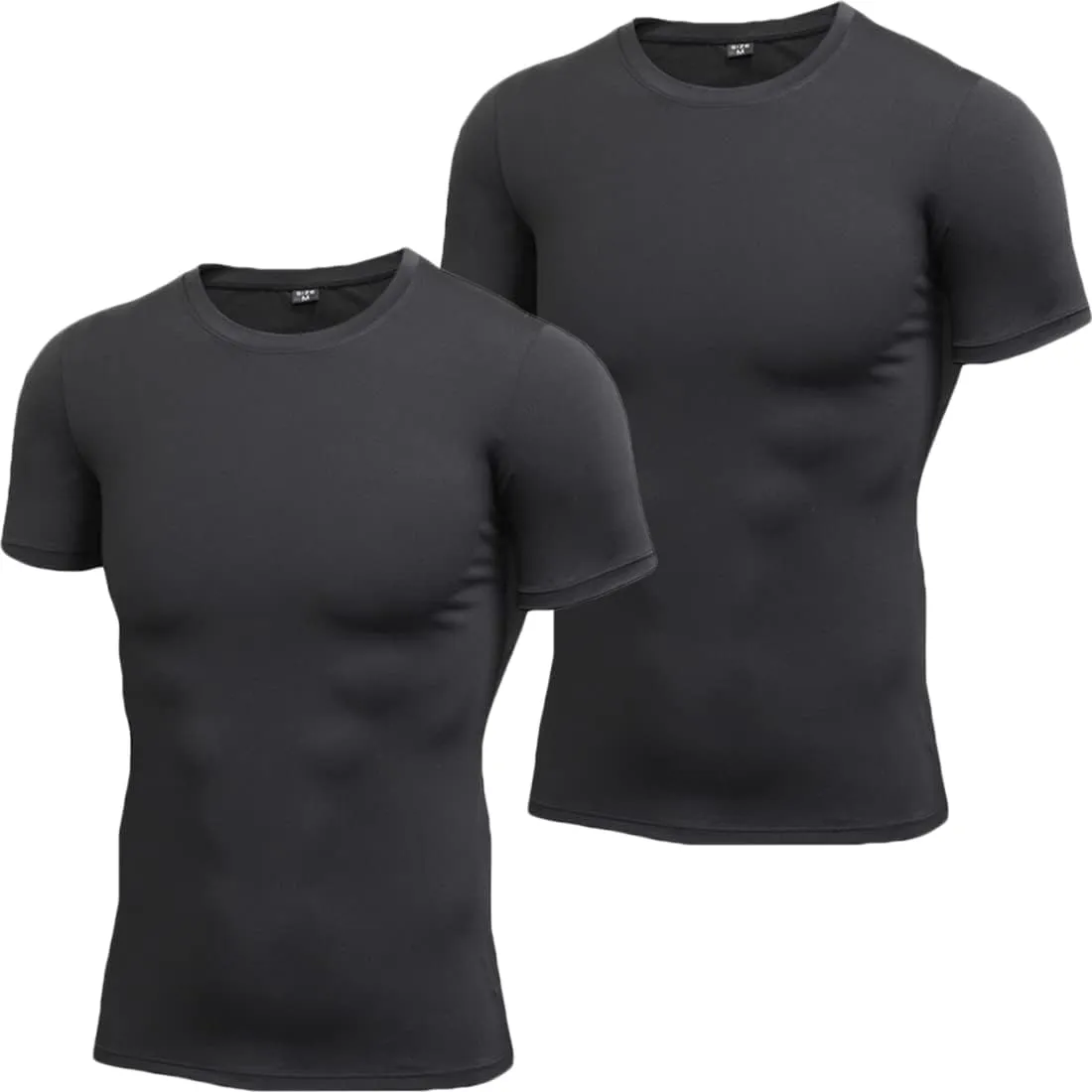 Hotfiary Men's Athletic Compression Shirts Short-Sleeve Baselayer Tops Quick Dry Workout Shirt for Sports Running