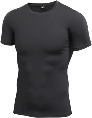Hotfiary Men's Athletic Compression Shirts Short-Sleeve Baselayer Tops Quick Dry Workout Shirt for Sports Running