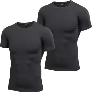 Hotfiary Men's Athletic Compression Shirts Short-Sleeve Baselayer Tops Quick Dry Workout Shirt for Sports Running
