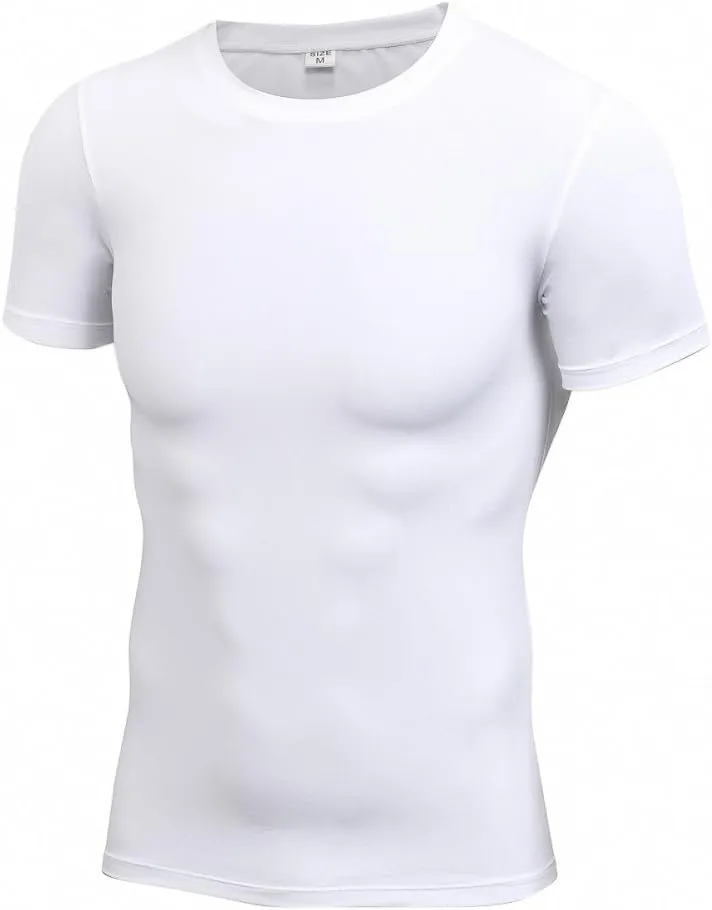 Hotfiary Men's Athletic Compression Shirts Short-Sleeve Baselayer Tops Quick Dry Workout Shirt for Sports Running