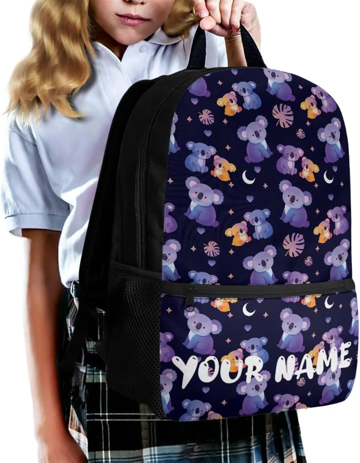 Howilath Cute Koala Print Cute Backpack Set for Kids 3PCS School Bag with Insulated Lunch Bag Pencil Pouch for School Stylish Bookbag for Boys Girls 5  Years Bookbags with Name Customized