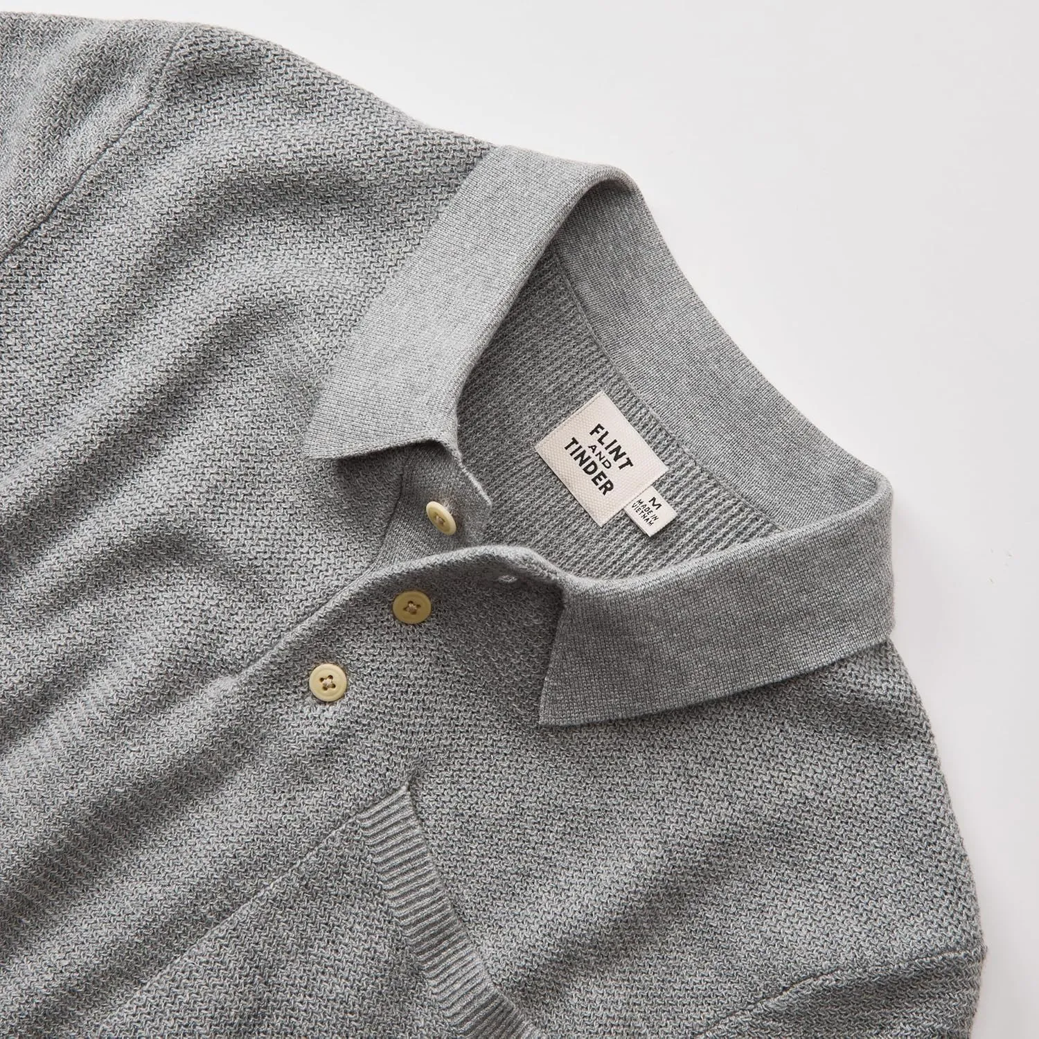 Huckberry Flint and Tinder Cotton Linen Sweater Polo Shirt, Mens Knit Polo Sweater, Breathable Weave, Garment Washed Softness