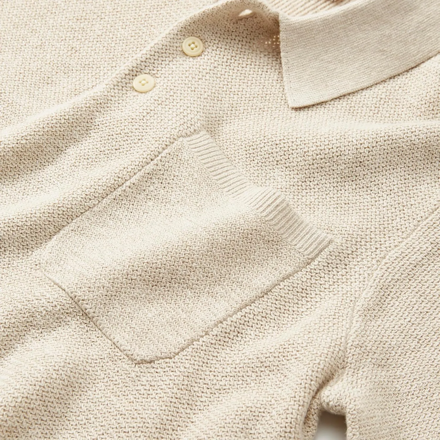 Huckberry Flint and Tinder Cotton Linen Sweater Polo Shirt, Mens Knit Polo Sweater, Breathable Weave, Garment Washed Softness