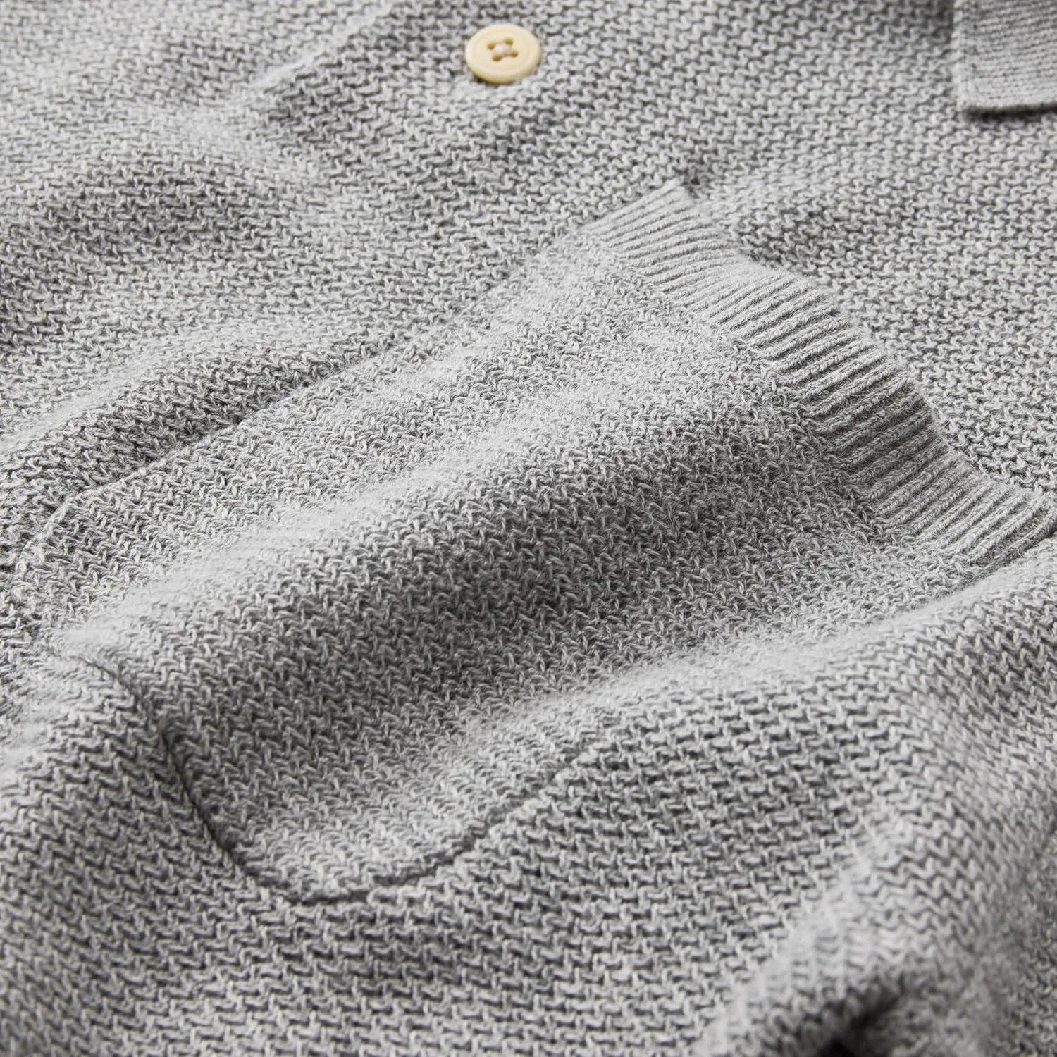 Huckberry Flint and Tinder Cotton Linen Sweater Polo Shirt, Mens Knit Polo Sweater, Breathable Weave, Garment Washed Softness