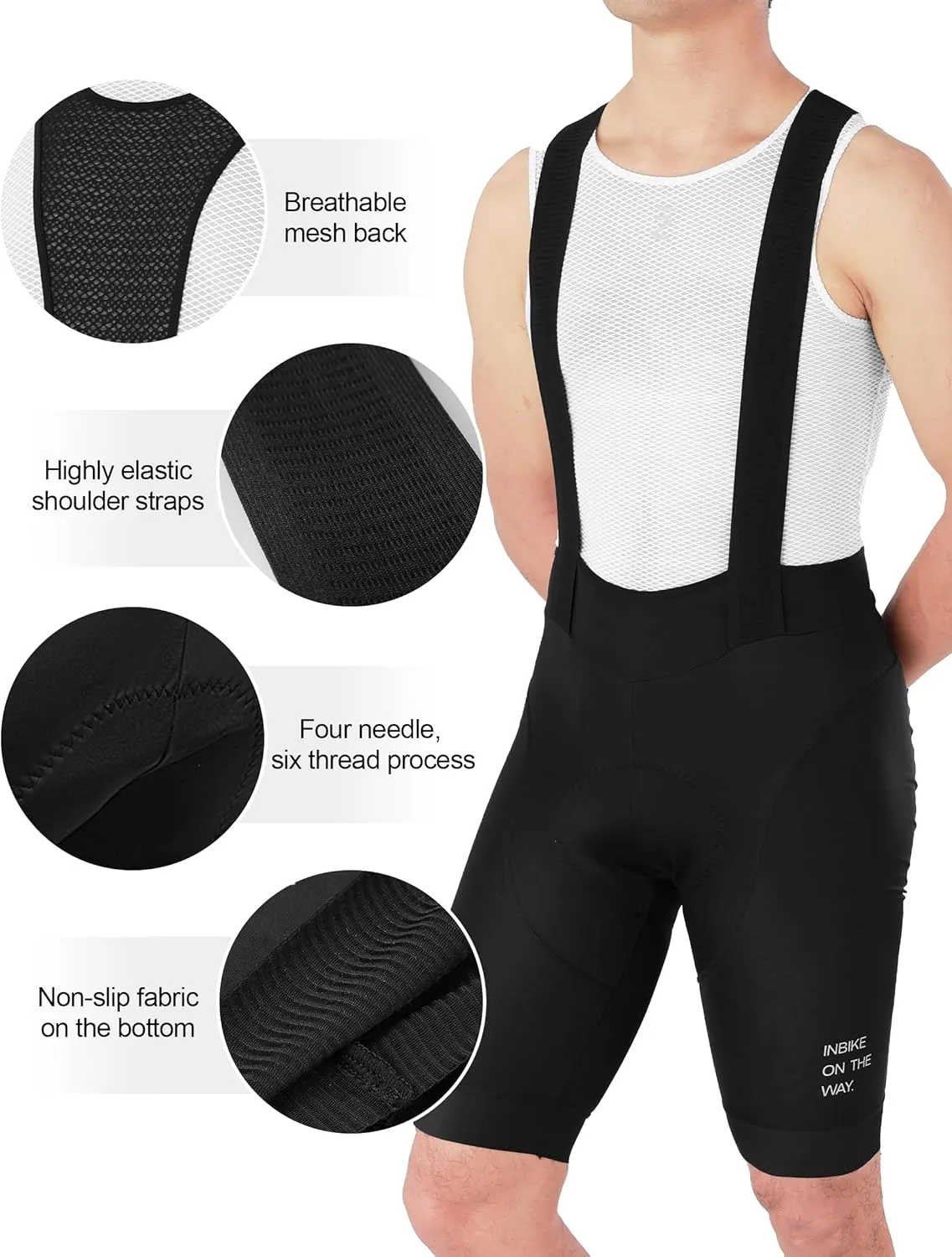 INBIKE Cycling Jersey Men Set Bib Shorts Set Breathable Bike Shirts Quick-Dry Bib Bicycle Jersey Biking Clothing Set