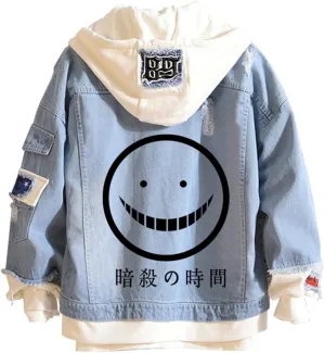 ISaikoy Anime Assassination Classroom Denim Jacket Ansatsu Kyoushitsu Jeans Sweatshirt Sweater Hoodie Costume