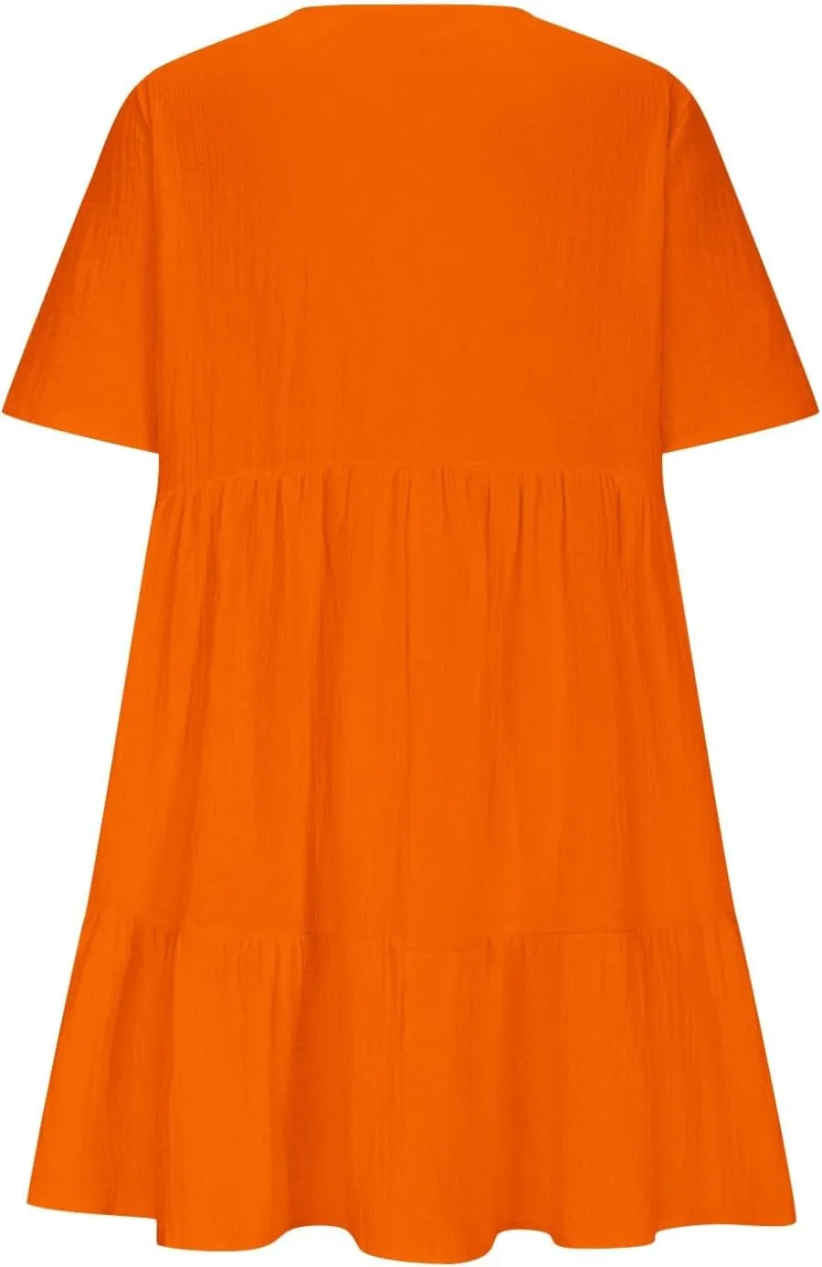 JOAU Women Summer Babydoll Dresses Cute Casual Short Sleeve V Neck Tiered Ruffle A Line Flowy Beach Mini Dress with Pockets