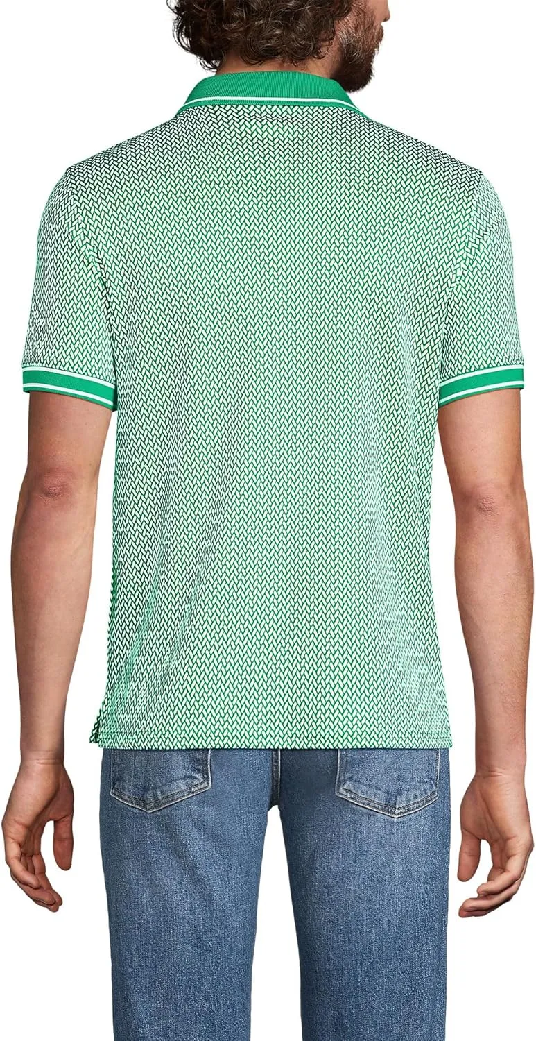 Lands' End Men's Short Sleeve Tipped Welt Pocket American-Grown Supima Cotton Polo