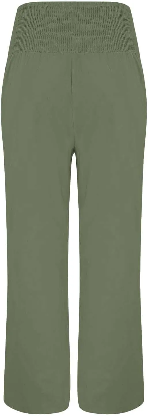 LCMTWX Flowy Pants for Women Solid Cotton and Pants with Pocket Long Pants with Pockets Pull On Pants for Women Womans