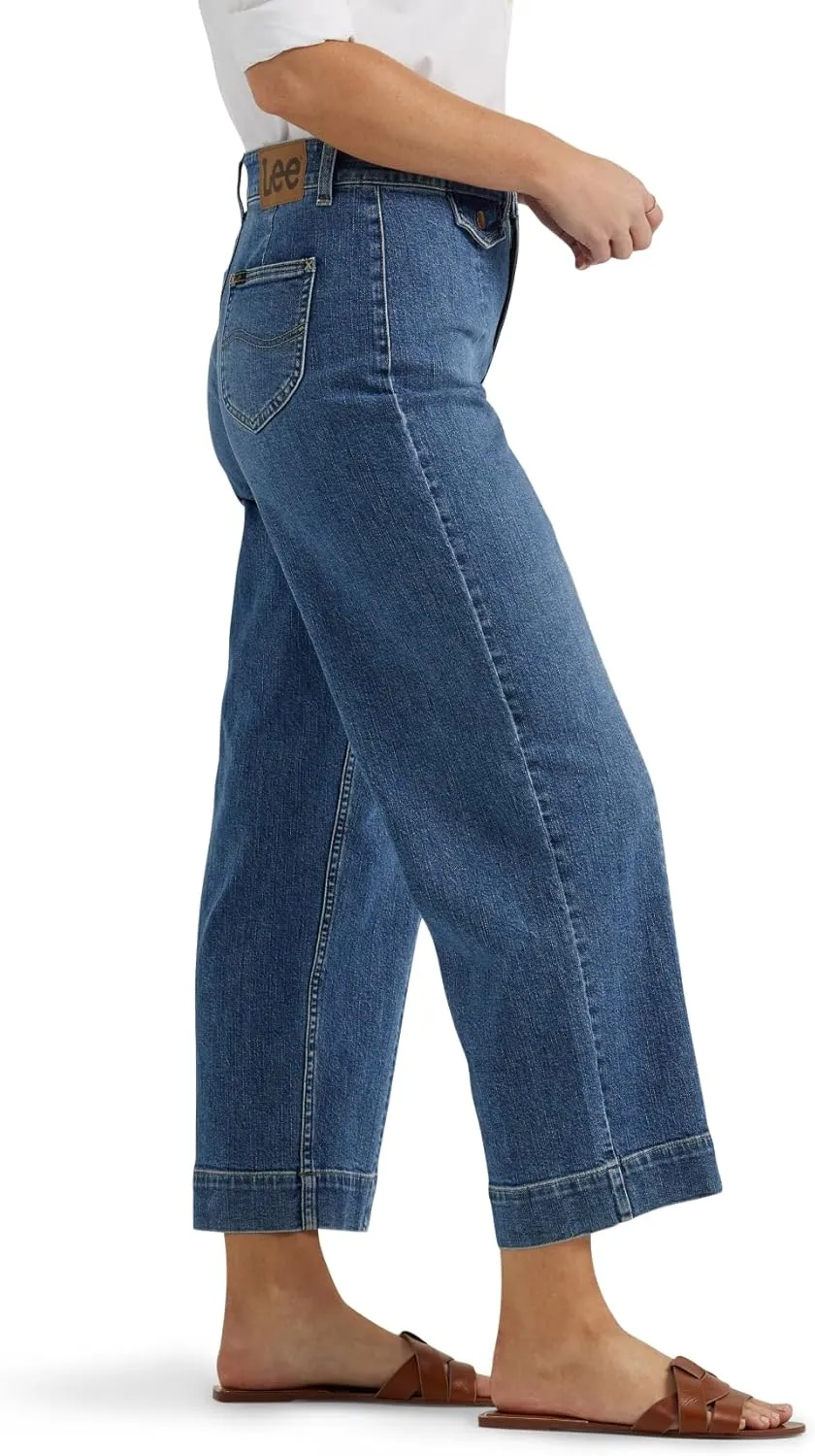 Lee Women's Legendary Wide Leg Seamed Crop Capri Jean