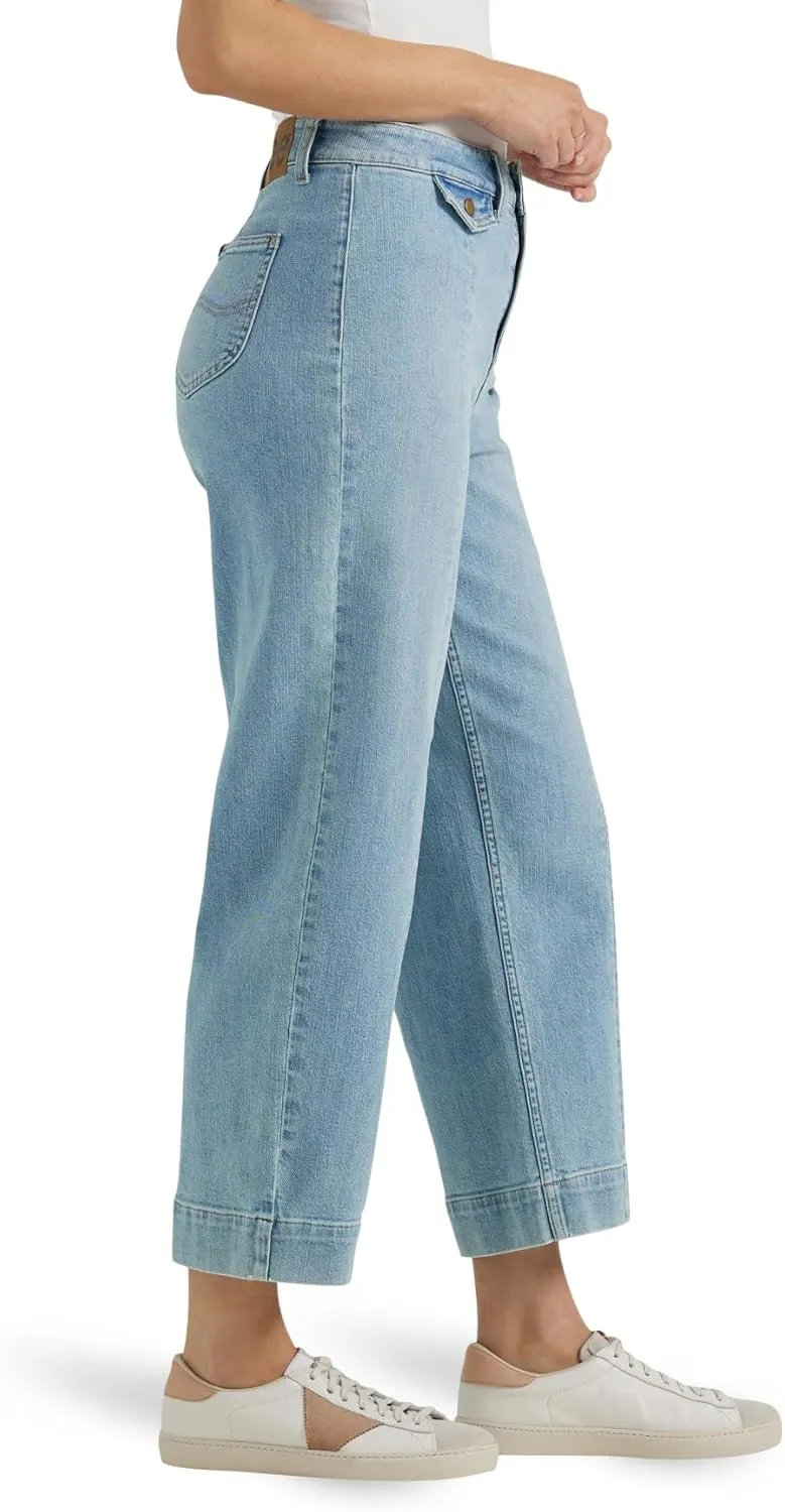 Lee Women's Legendary Wide Leg Seamed Crop Capri Jean