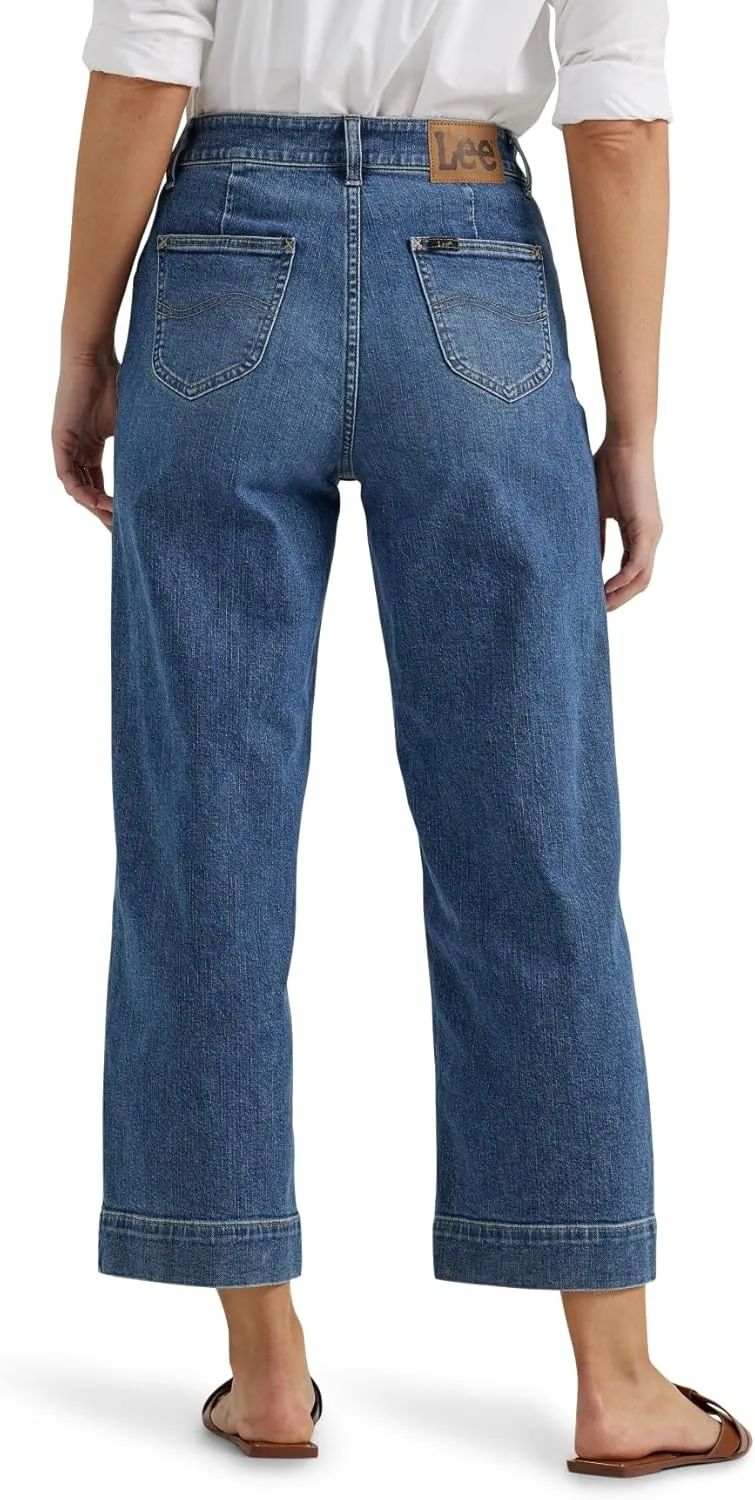 Lee Women's Legendary Wide Leg Seamed Crop Capri Jean