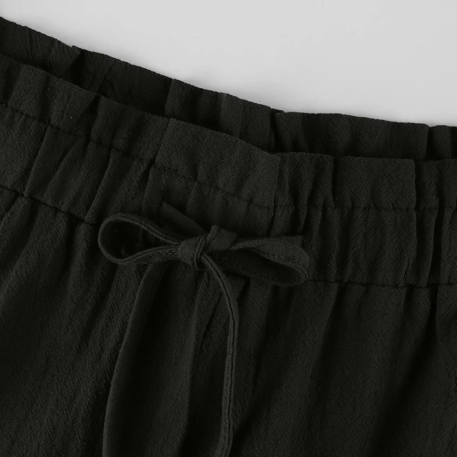 Linen Pants Women,Vacation Outfits Plus Size Beach Shorts Dressy Casual Trouser Gauze Spring Pants for Women