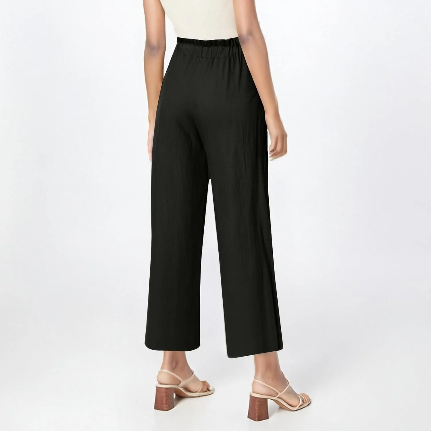 Linen Pants Women,Vacation Outfits Plus Size Beach Shorts Dressy Casual Trouser Gauze Spring Pants for Women