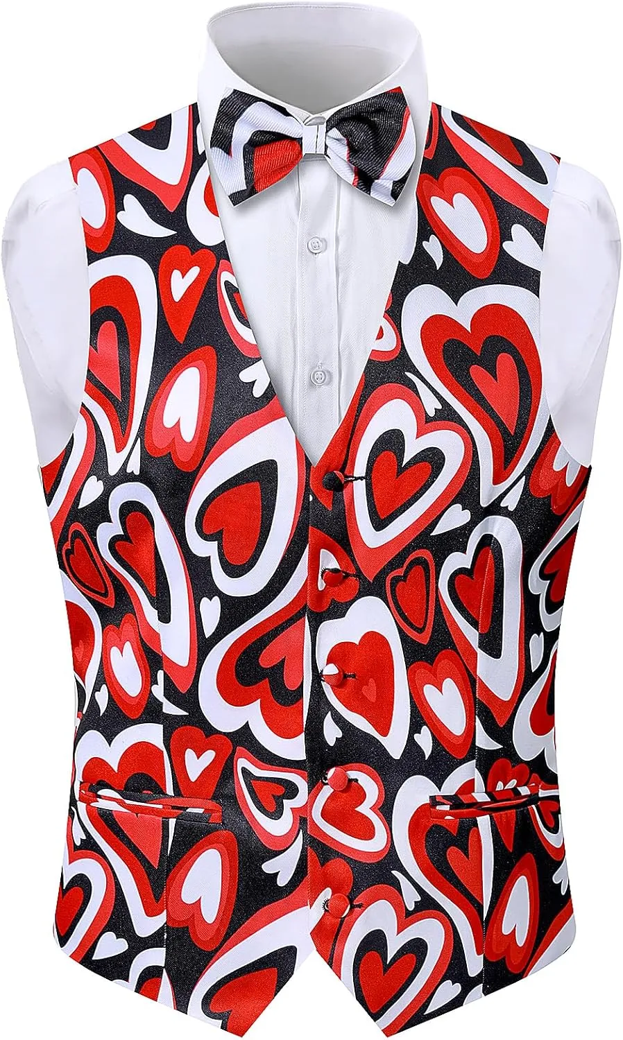 LINOCOUTON Men's Suit Vest with Bow Tie
