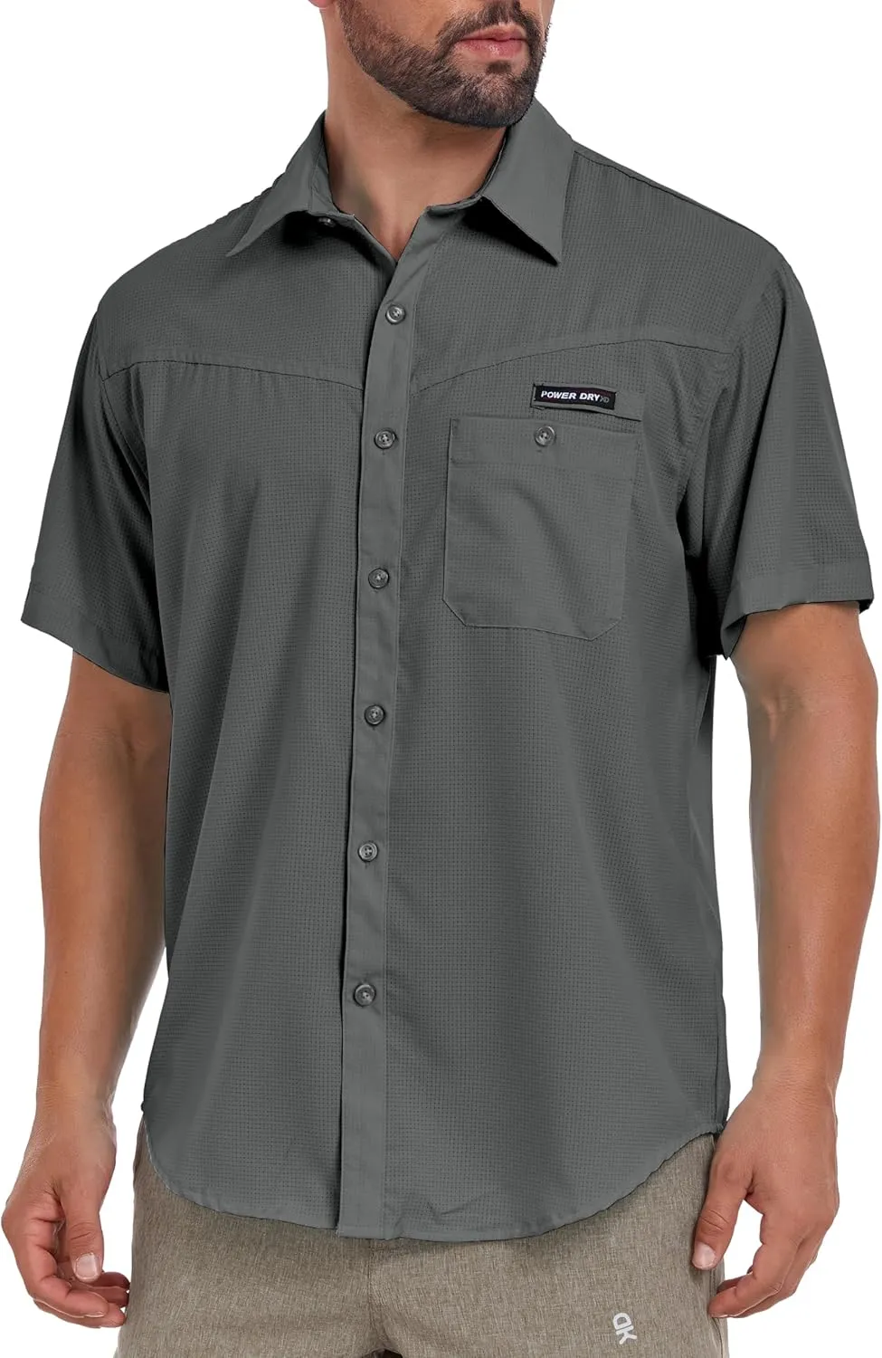 Little Donkey Andy Men's Breathable UPF 50 Shirt, Lightweight Short Sleeve Button Down Shirts for Fishing Hiking