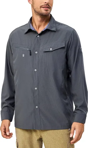 Little Donkey Andy Mens UPF 50  UV Protection Long Sleeve Lightweight Shirt Breathable Quick Dry Hiking Fishing Shirts