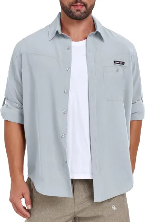 Little Donkey Andy Men's UPF 50 UV Protection Shirt, Breathable Long Sleeve Fishing Hiking Shirts, Quick Dry