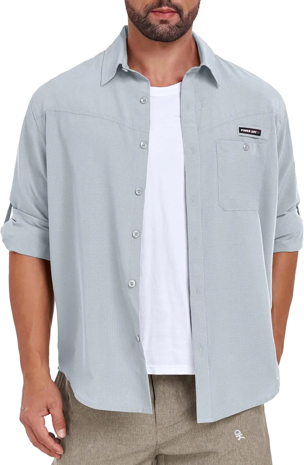 Little Donkey Andy Men's UPF 50 UV Protection Shirt, Breathable Long Sleeve Fishing Hiking Shirts, Quick Dry