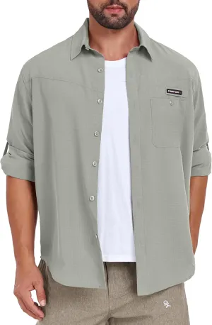 Little Donkey Andy Men's UPF 50 UV Protection Shirt, Breathable Long Sleeve Fishing Hiking Shirts, Quick Dry