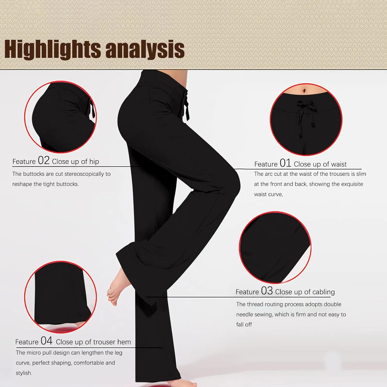 LRMQS Womens Wide Leg Yoga Leggings Drawstring Elastic High Waist Gym Sports Tights Pant Workout Casual Loose Trousers