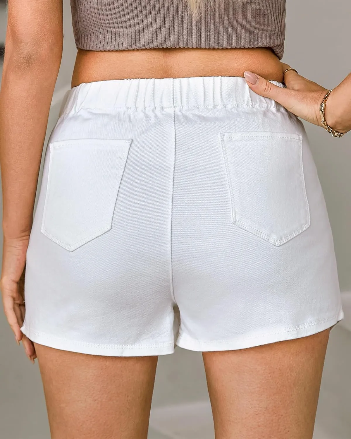 luvamia Jean Skorts for Woman High Waisted Pull On Stretchy Denim Wrap Skirt with Shorts Trendy Asymmetrical Skort