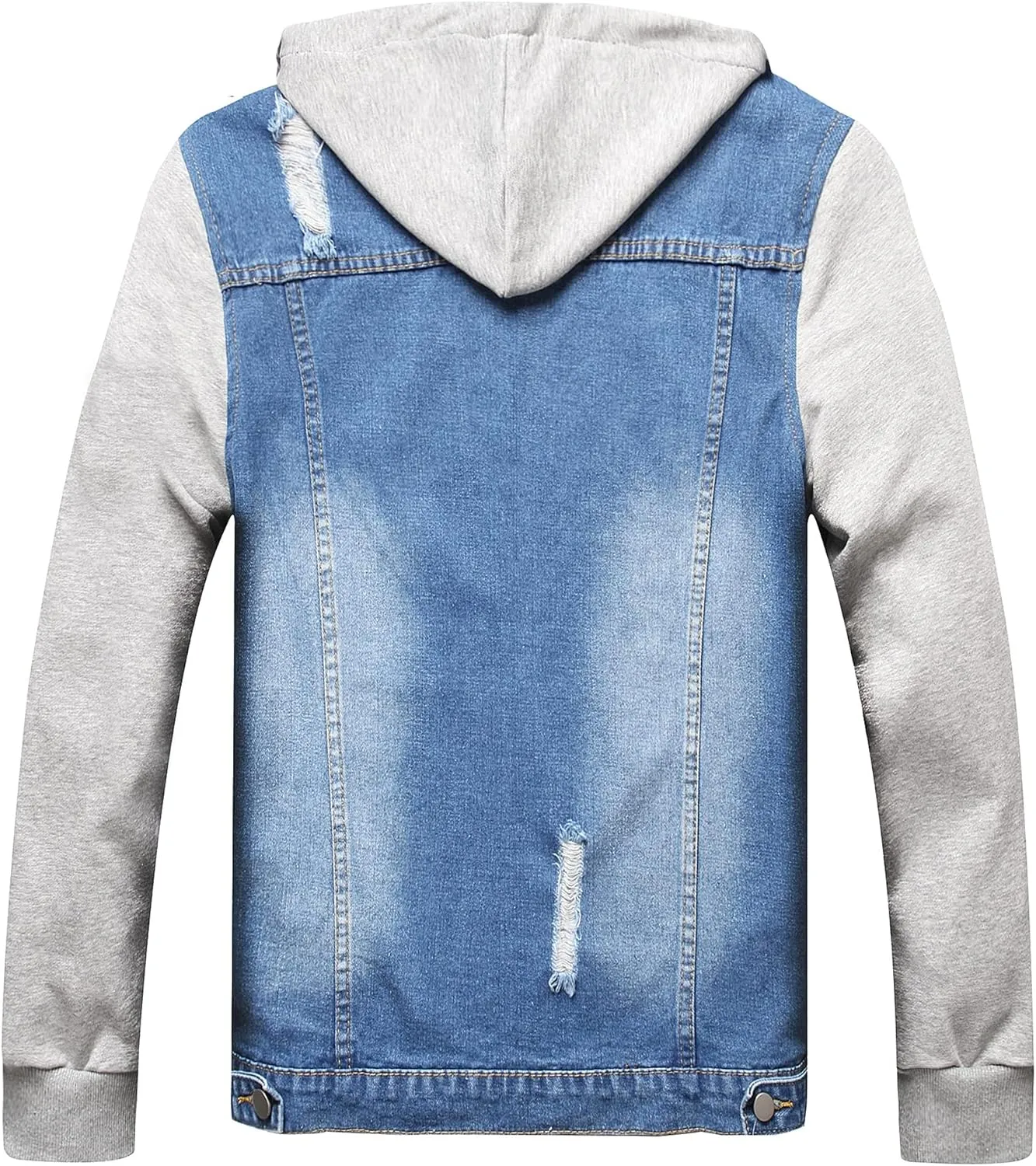 LZLER Hoodie Jean Jacket for Men,Casual Slim Fit Men's Denim Jacket with Hood