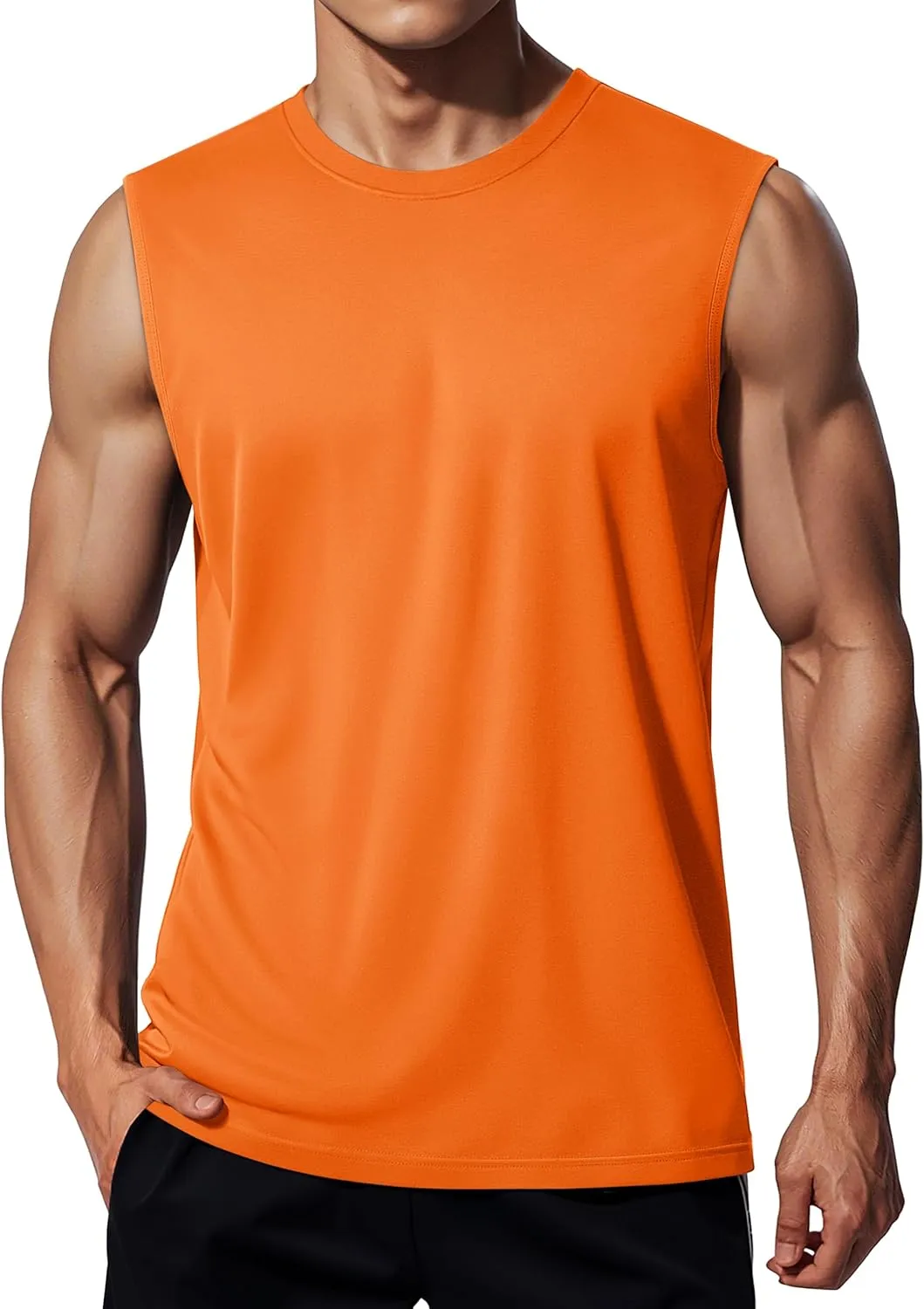 MAGCOMSEN Men's UPF 50  Tank Tops Quick Dry Workout Gym Sleeveless Muscle Shirts Summer Beach Swim Shirt