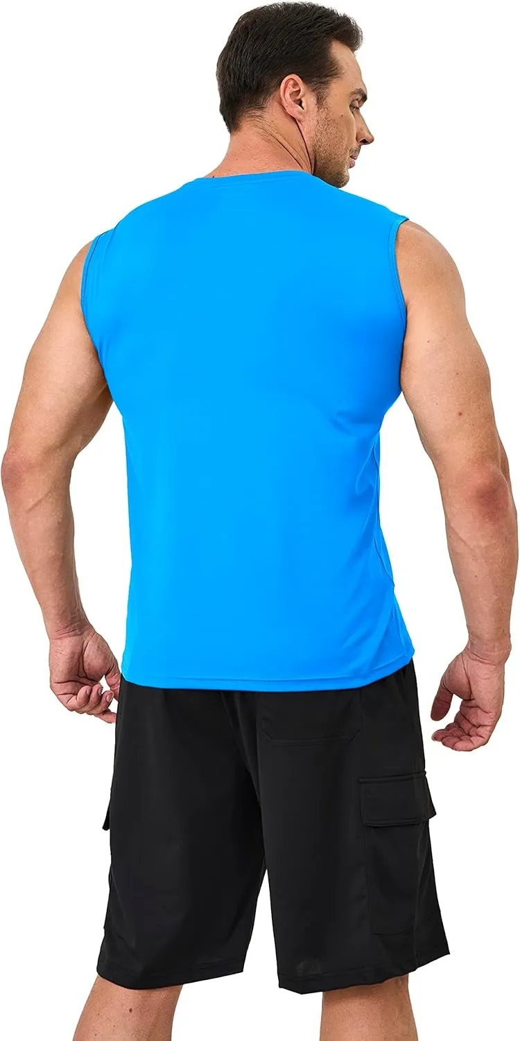 MAGCOMSEN Men's UPF 50  Tank Tops Quick Dry Workout Gym Sleeveless Muscle Shirts Summer Beach Swim Shirt