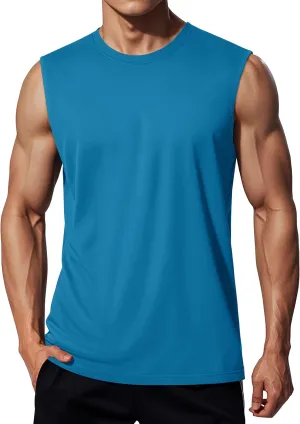 MAGCOMSEN Men's UPF 50  Tank Tops Quick Dry Workout Gym Sleeveless Muscle Shirts Summer Beach Swim Shirt