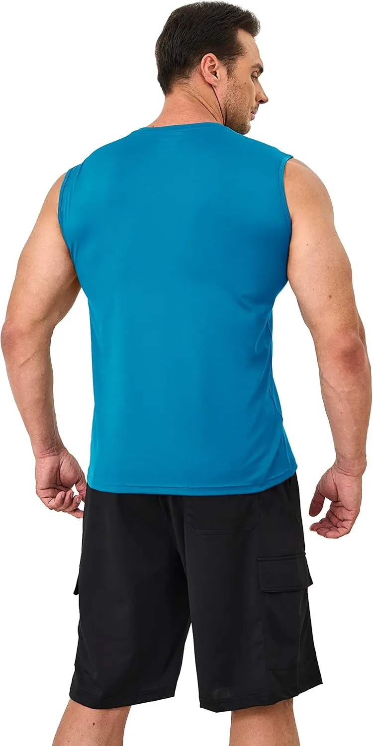 MAGCOMSEN Men's UPF 50  Tank Tops Quick Dry Workout Gym Sleeveless Muscle Shirts Summer Beach Swim Shirt
