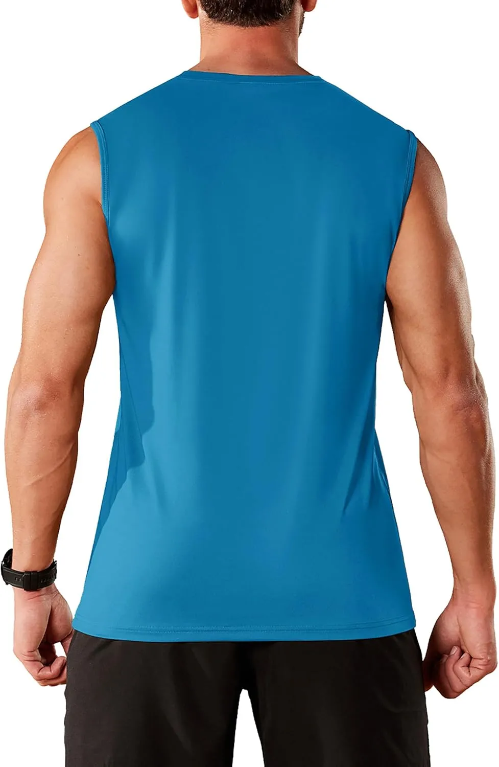 MAGCOMSEN Men's UPF 50  Tank Tops Quick Dry Workout Gym Sleeveless Muscle Shirts Summer Beach Swim Shirt