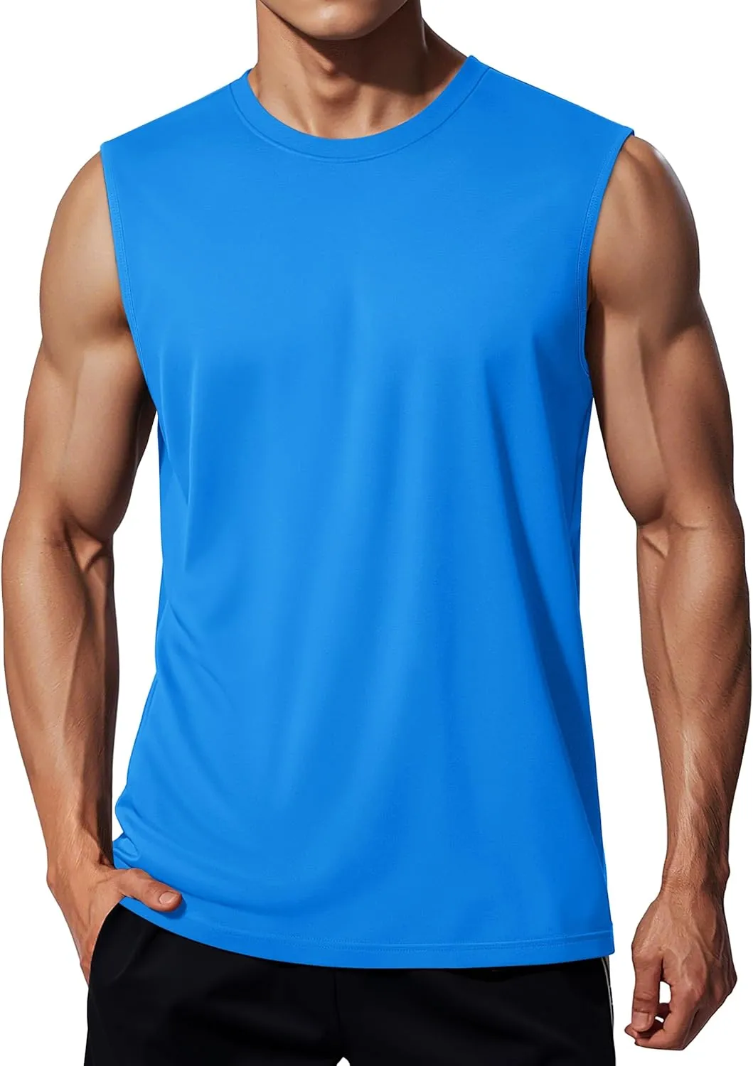 MAGCOMSEN Men's UPF 50  Tank Tops Quick Dry Workout Gym Sleeveless Muscle Shirts Summer Beach Swim Shirt
