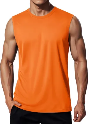 MAGCOMSEN Men's UPF 50  Tank Tops Quick Dry Workout Gym Sleeveless Muscle Shirts Summer Beach Swim Shirt