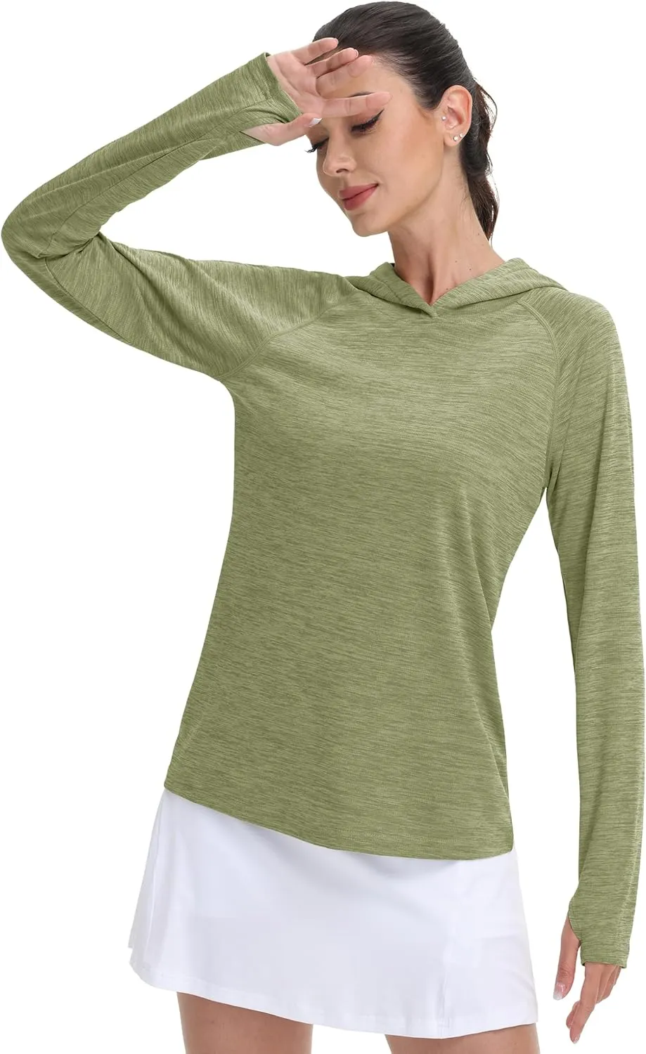MAGCOMSEN Women's Sun Protection Hoodie Shirts UPF 50  Long Sleeve Top Quick Dry Lightweight for Hiking Athletic