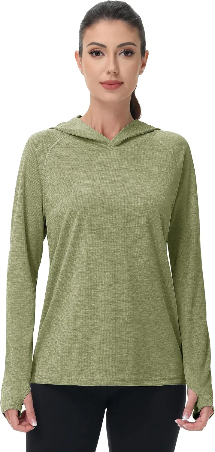 MAGCOMSEN Women's Sun Protection Hoodie Shirts UPF 50  Long Sleeve Top Quick Dry Lightweight for Hiking Athletic